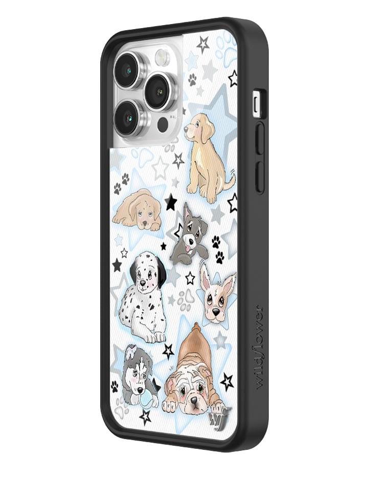 Puppy Party Baby Blue Star Print Protective iPhone Case