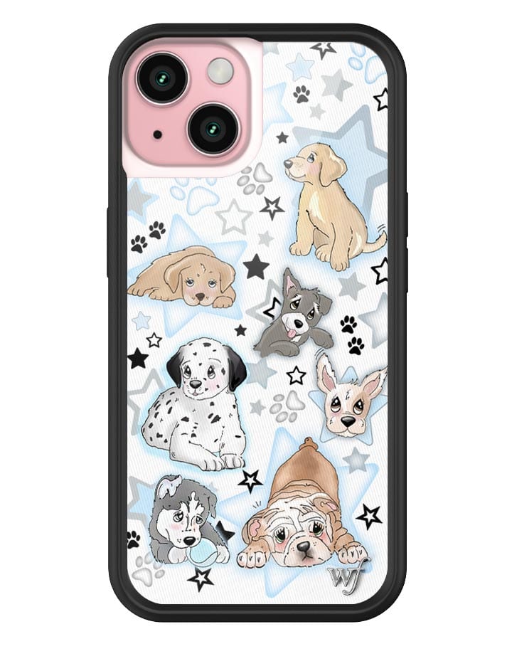 Puppy Party Baby Blue Star Print Protective iPhone Case