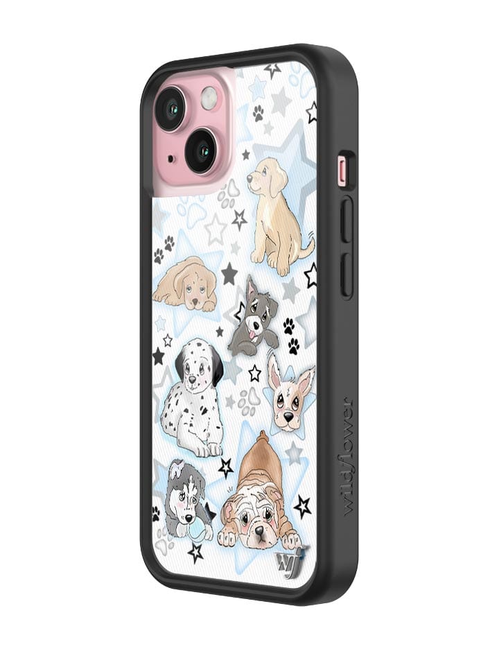 Puppy Party Baby Blue Star Print Protective iPhone Case