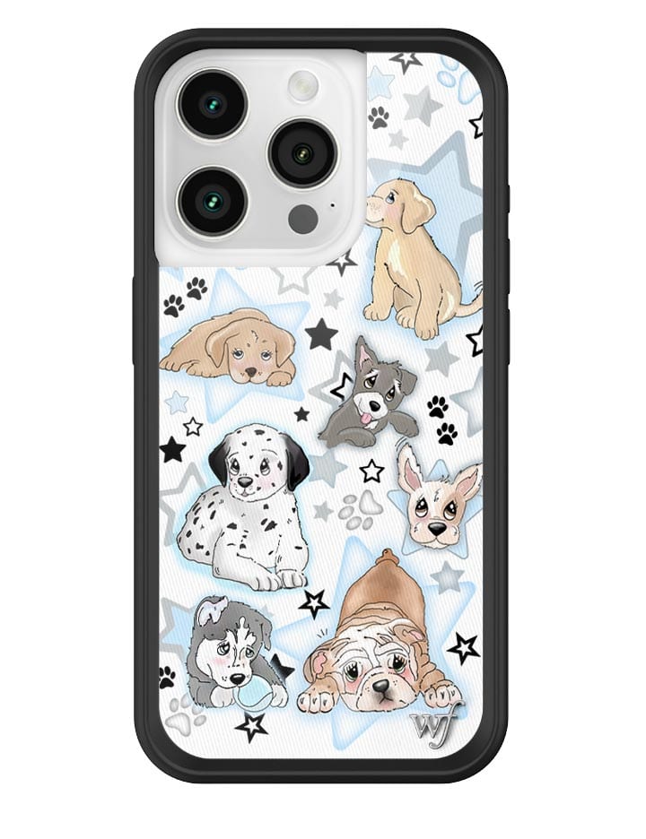 Puppy Party Baby Blue Star Print Protective iPhone Case