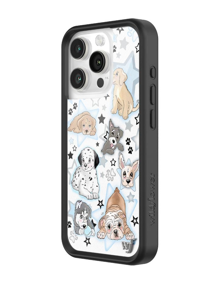 Puppy Party Baby Blue Star Print Protective iPhone Case