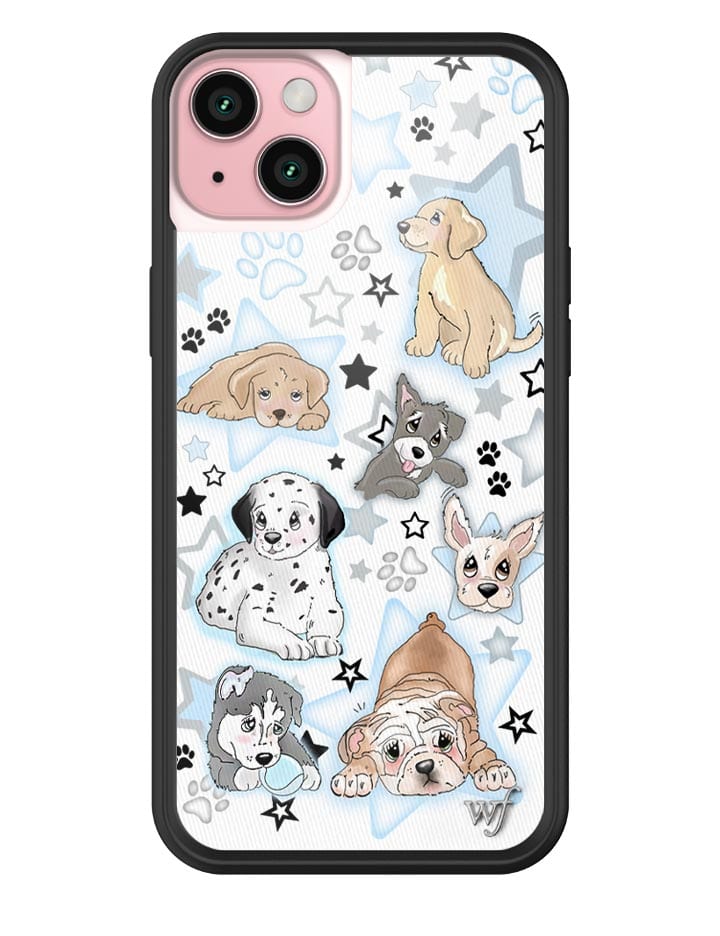 Puppy Party Baby Blue Star Print Protective iPhone Case