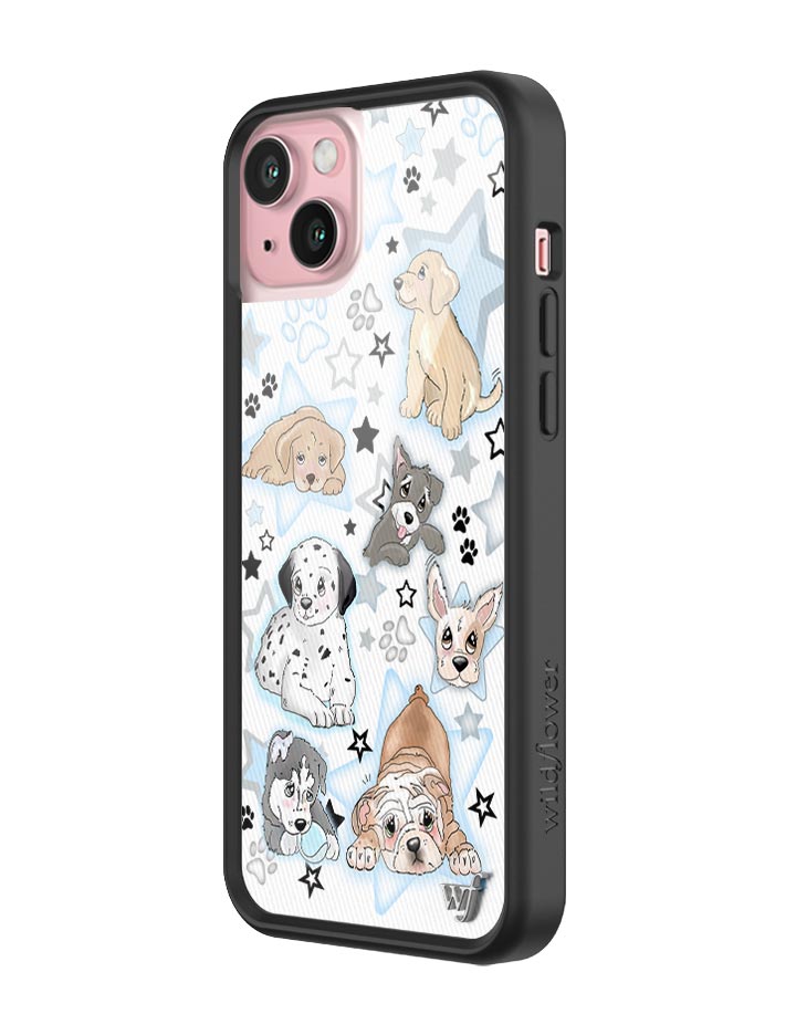 Puppy Party Baby Blue Star Print Protective iPhone Case
