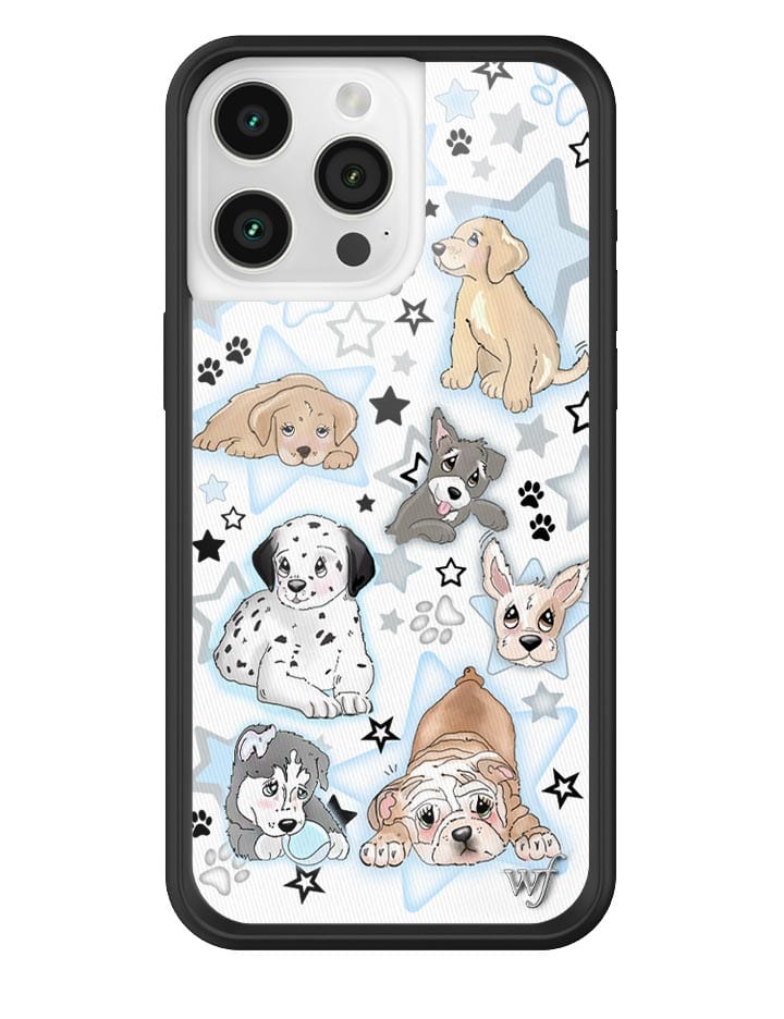 Puppy Party Baby Blue Star Print Protective iPhone Case