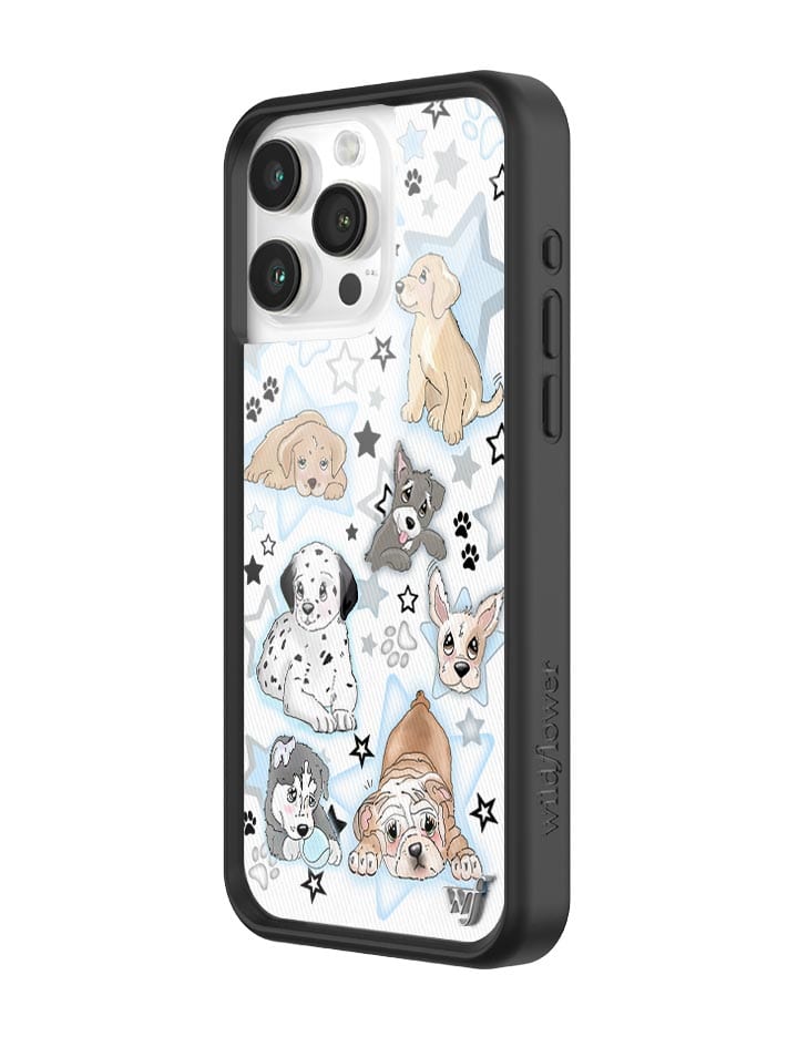 Puppy Party Baby Blue Star Print Protective iPhone Case