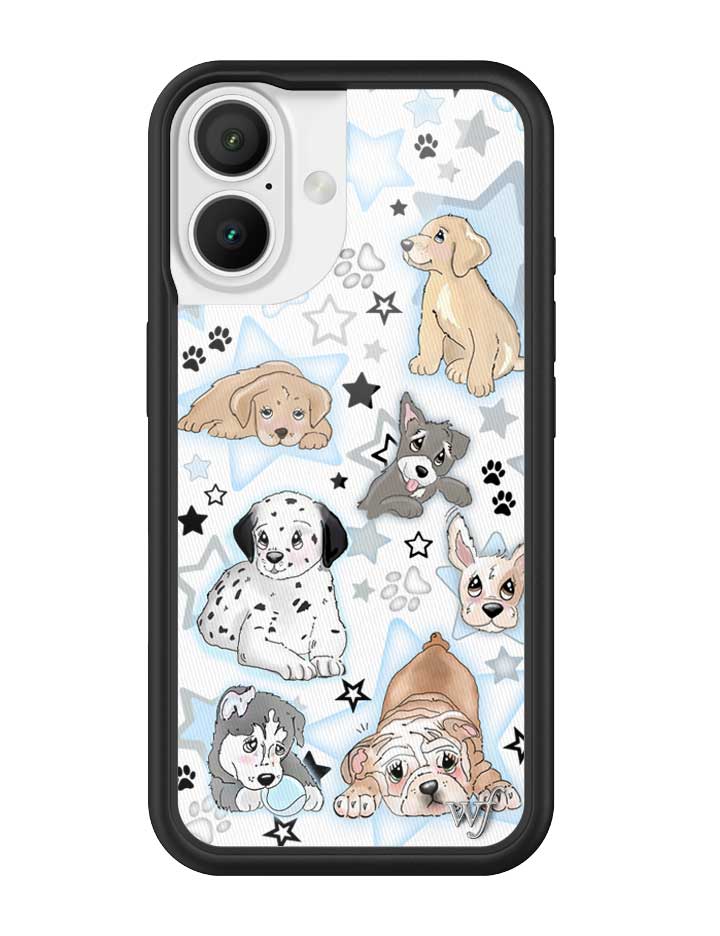 Puppy Party Baby Blue Star Print Protective iPhone Case