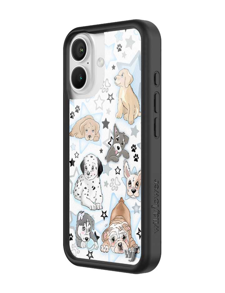 Puppy Party Baby Blue Star Print Protective iPhone Case