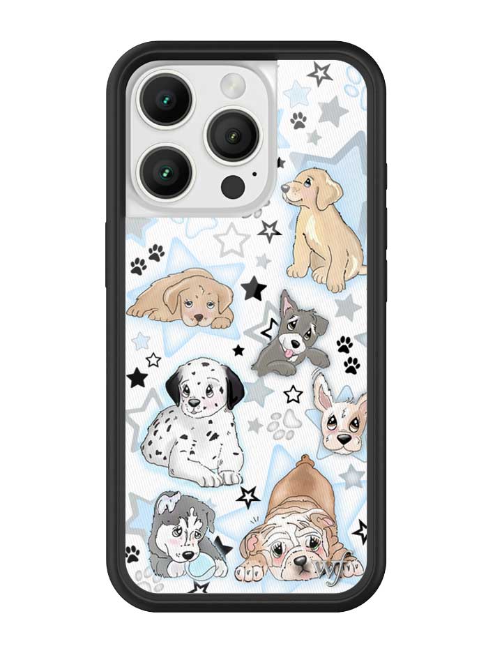 Puppy Party Baby Blue Star Print Protective iPhone Case