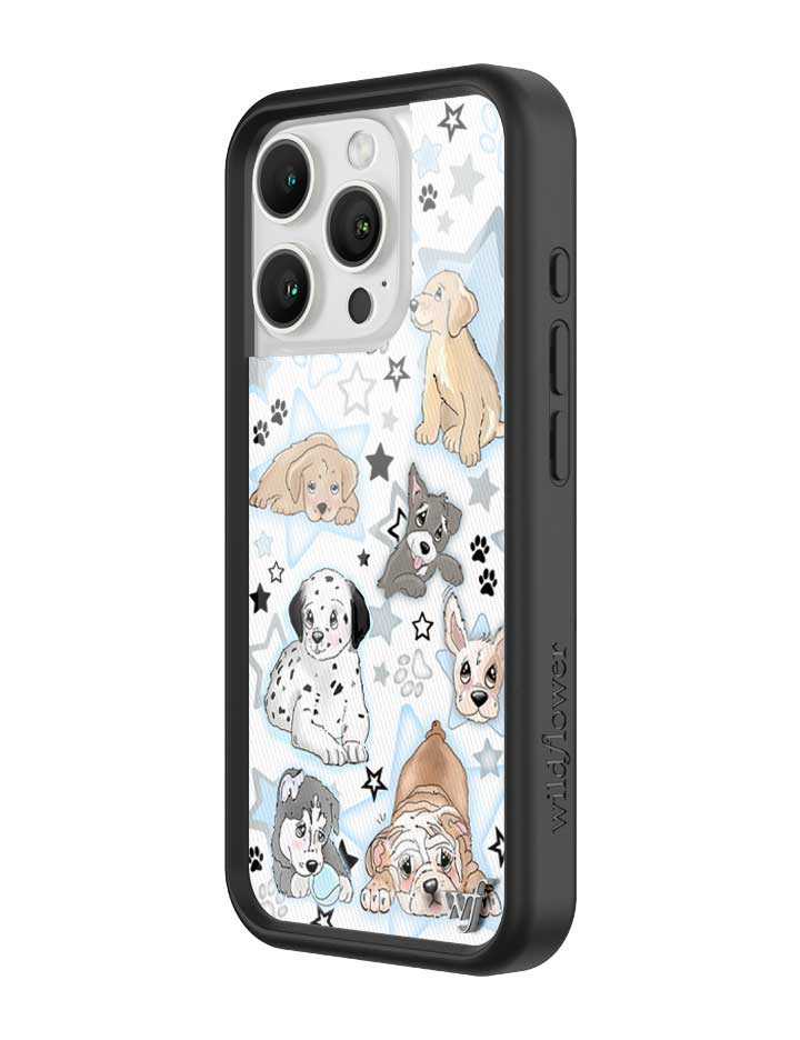 Puppy Party Baby Blue Star Print Protective iPhone Case