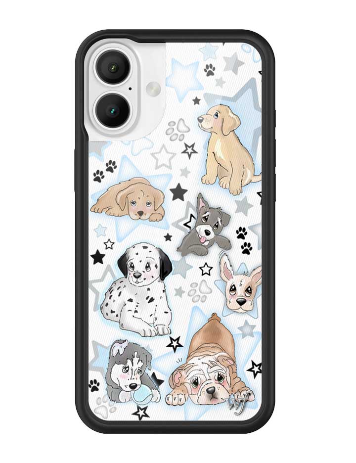 Puppy Party Baby Blue Star Print Protective iPhone Case