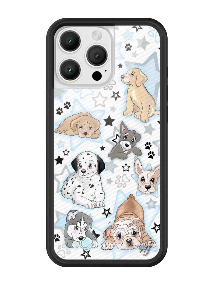 Puppy Party Baby Blue Star Print Protective iPhone Case