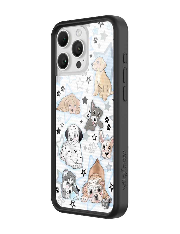 Puppy Party Baby Blue Star Print Protective iPhone Case