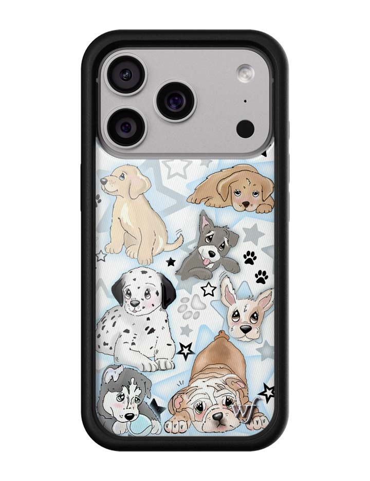 Puppy Party Baby Blue Star Print Protective iPhone Case