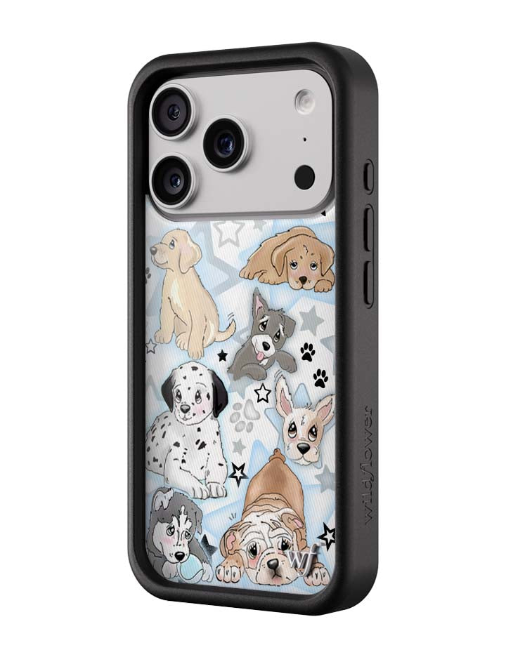 Puppy Party Baby Blue Star Print Protective iPhone Case