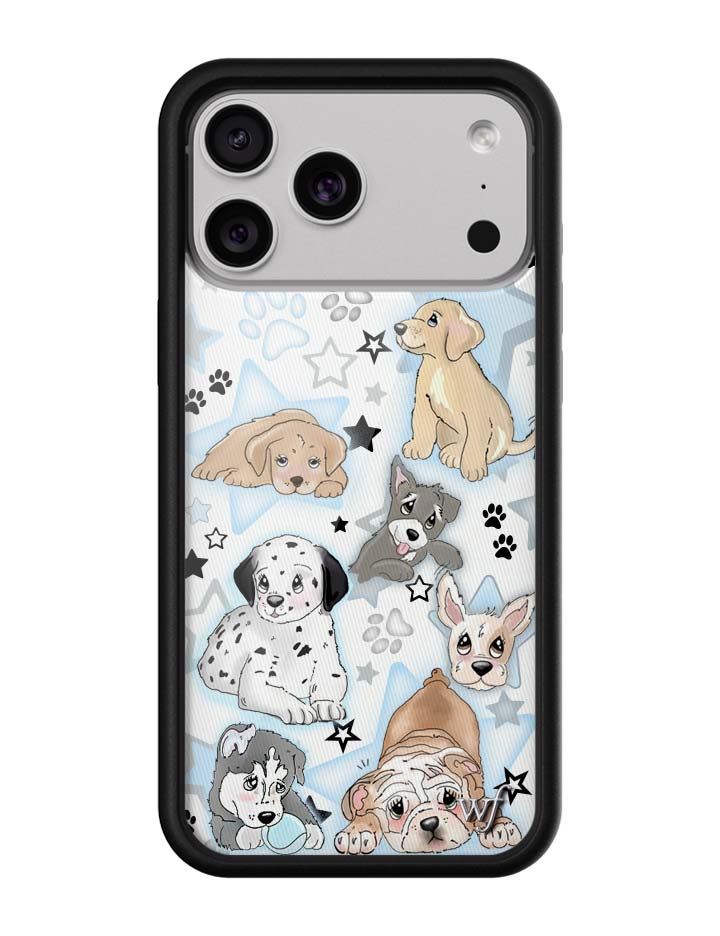 Puppy Party Baby Blue Star Print Protective iPhone Case