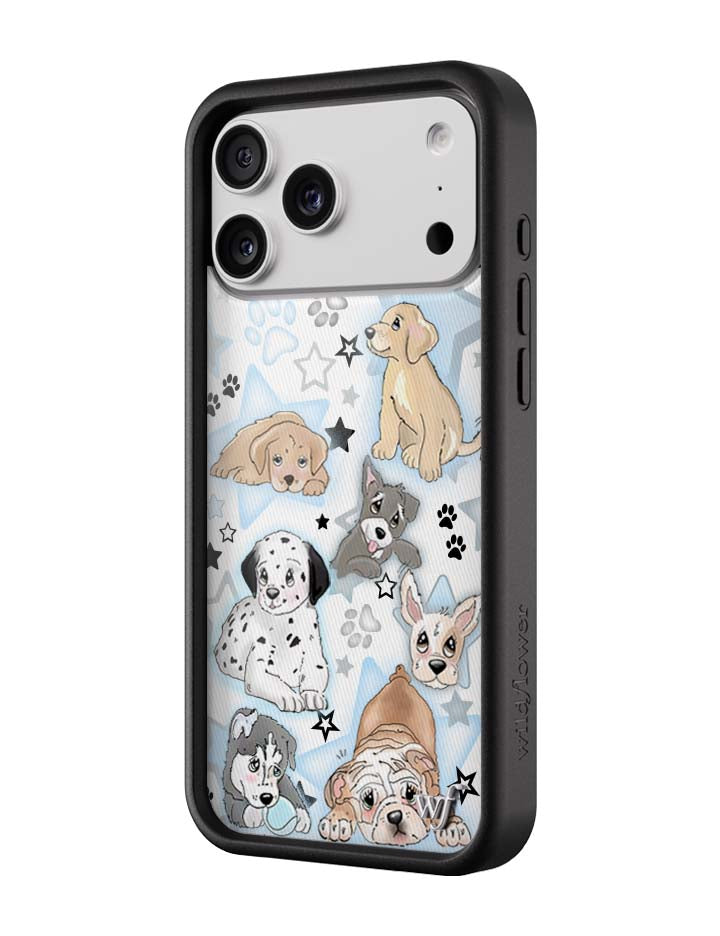 Puppy Party Baby Blue Star Print Protective iPhone Case