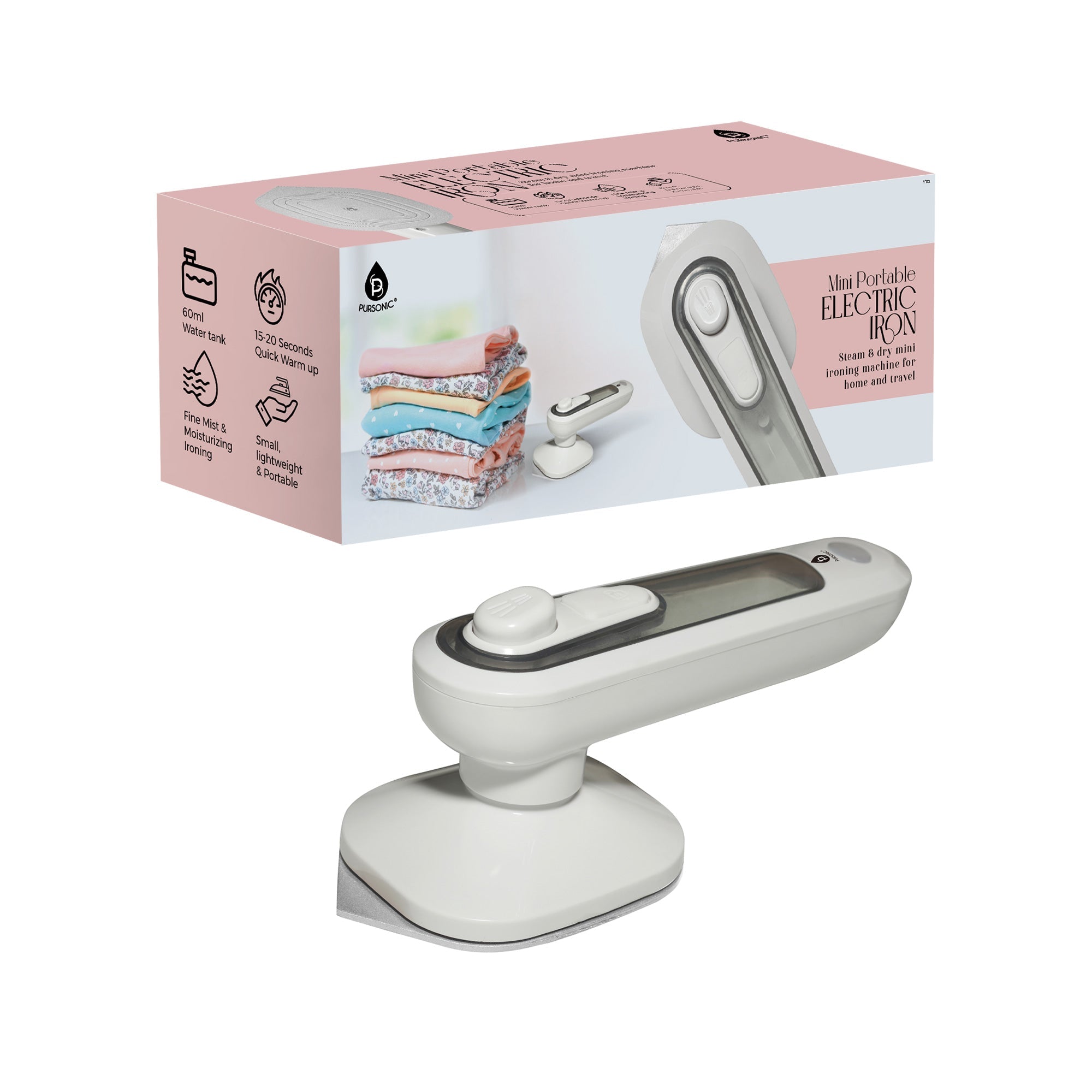 Home & Travel Essentials: 2-in-1 Mini Vacuum, Lint Remover & Portable Iron