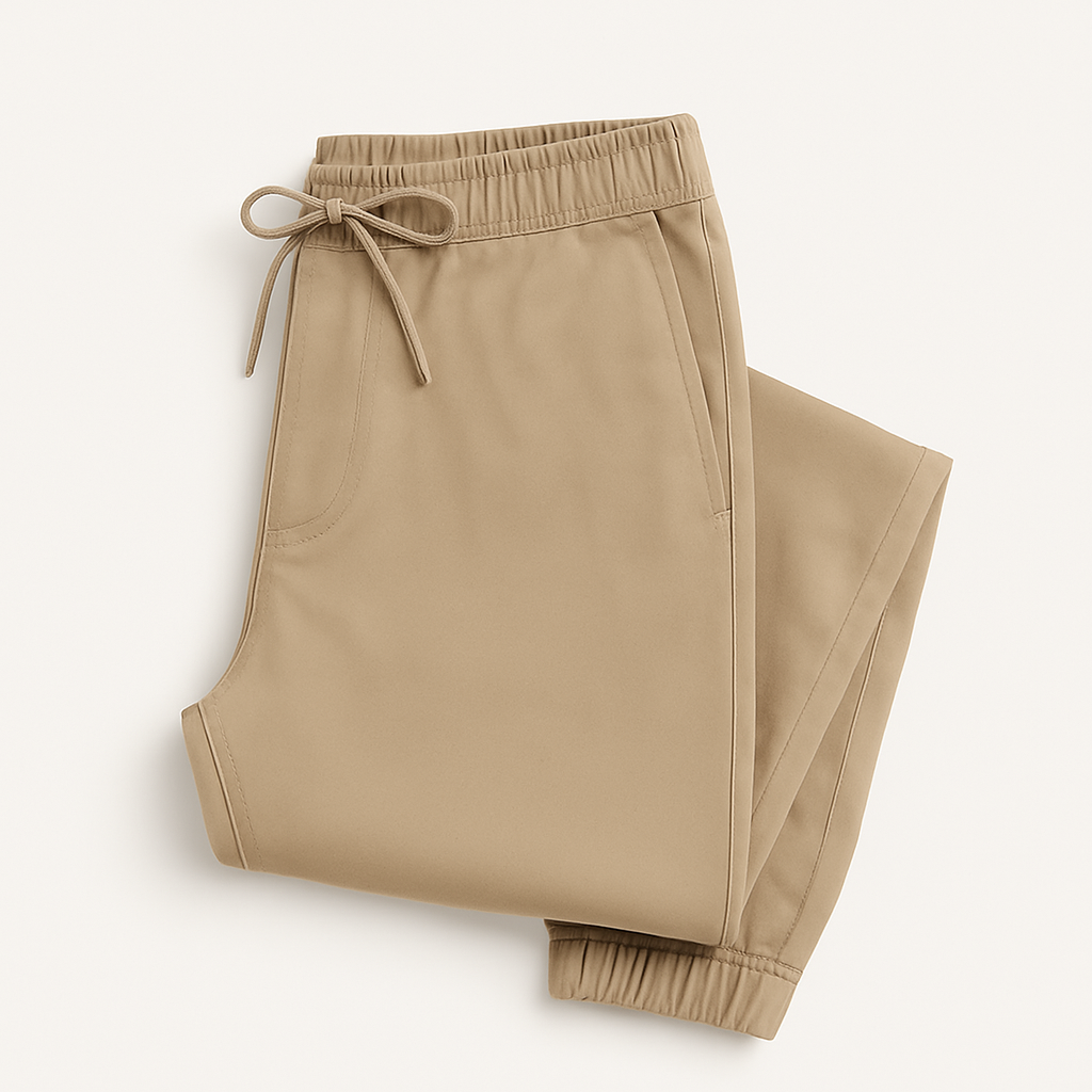 Men's Twill Jogger Pants - Durable Modern Elastic Cuffed Trousers