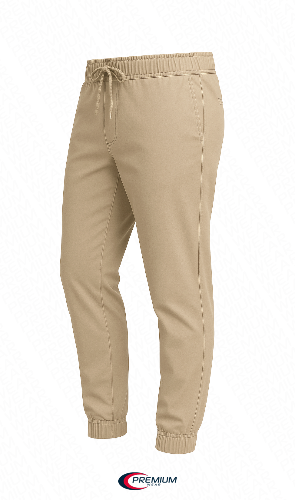 Men's Twill Jogger Pants - Durable Modern Elastic Cuffed Trousers