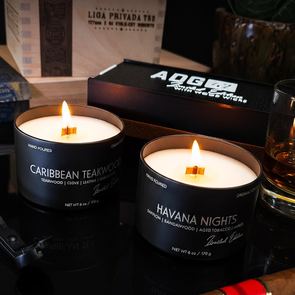 2-Piece Wood Wick Candle Set for Men with Masculine Scents - Image 2