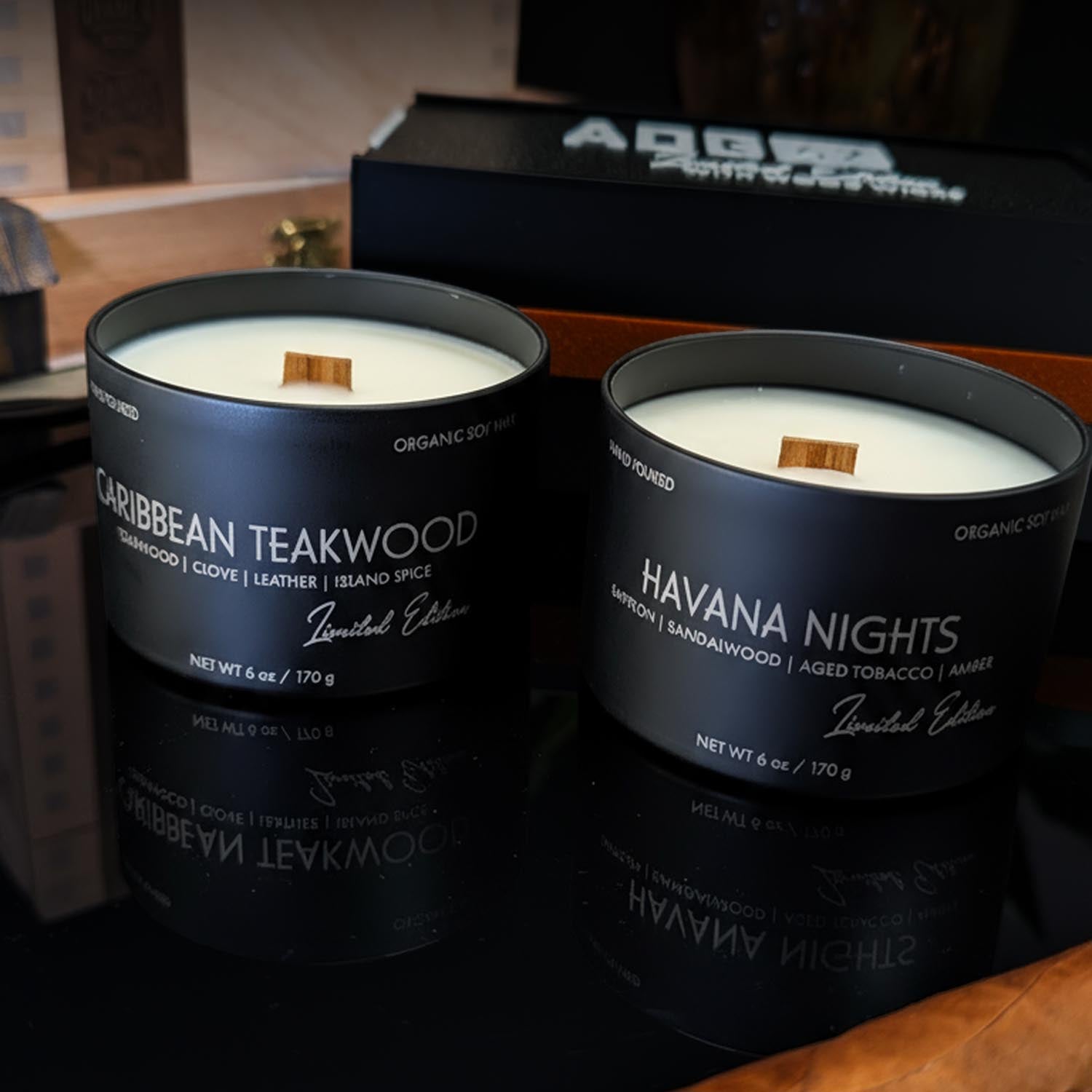 2-Piece Wood Wick Candle Set for Men with Masculine Scents - Image 6
