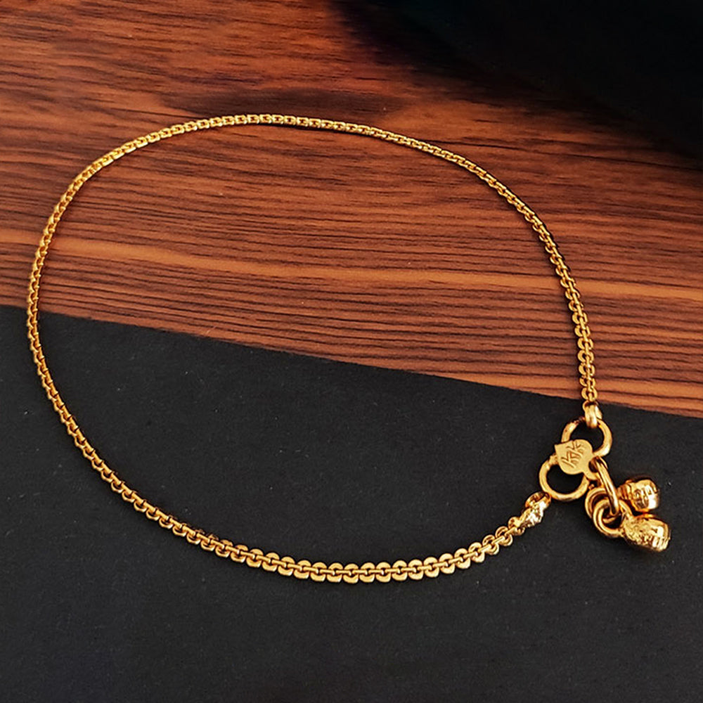 Antique Style Gold Polish Traditional Payal for Girls