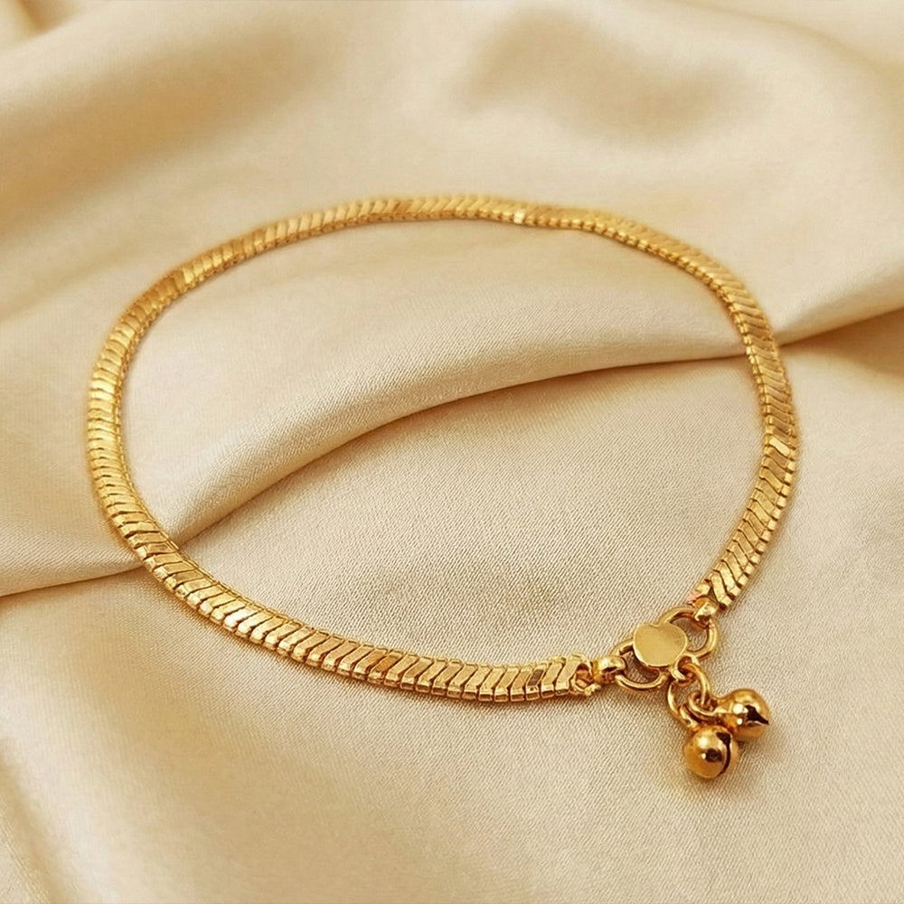 Fancy Style High Gold Polished Anklet for Girls