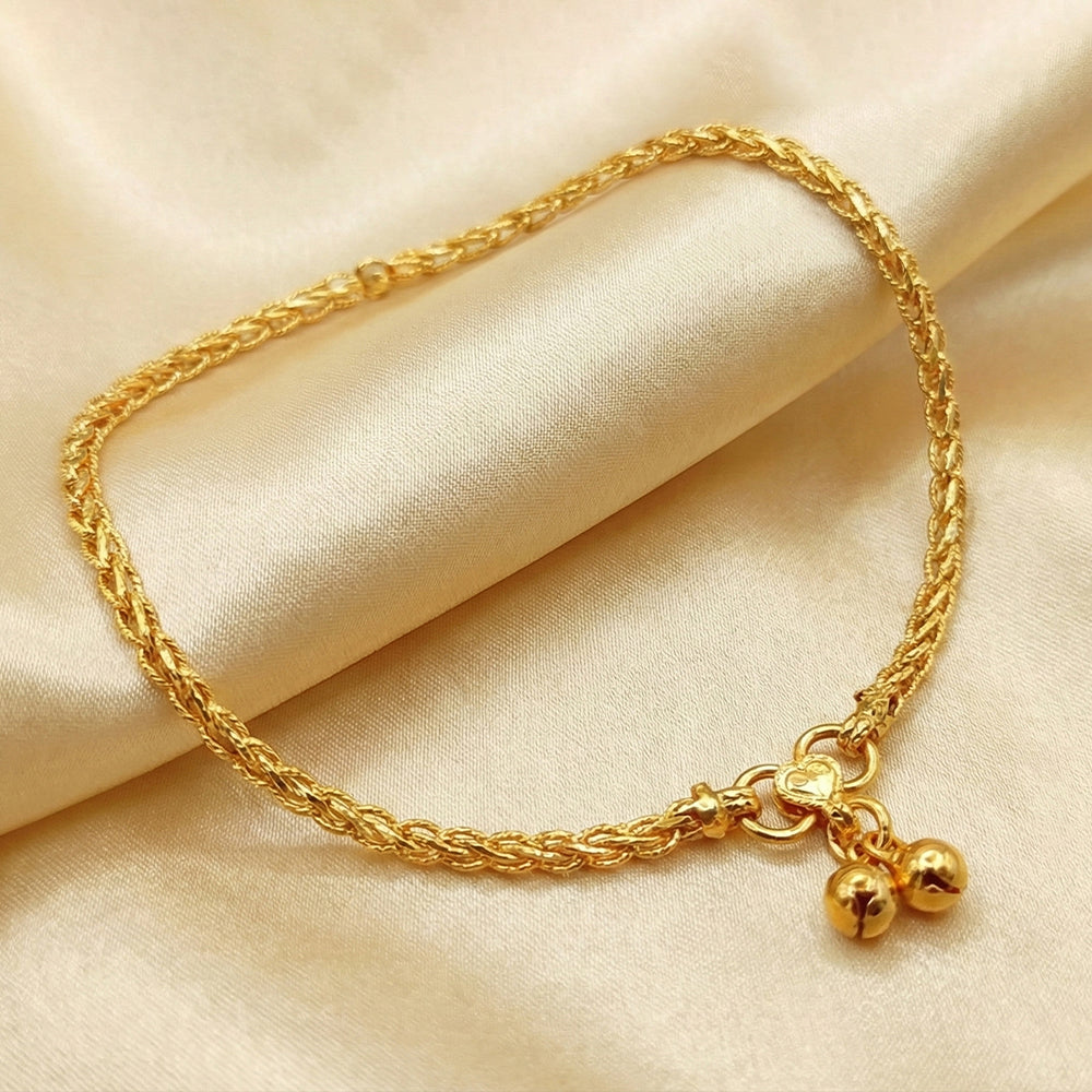 Antique Designer Gold Polish Payal for Girls