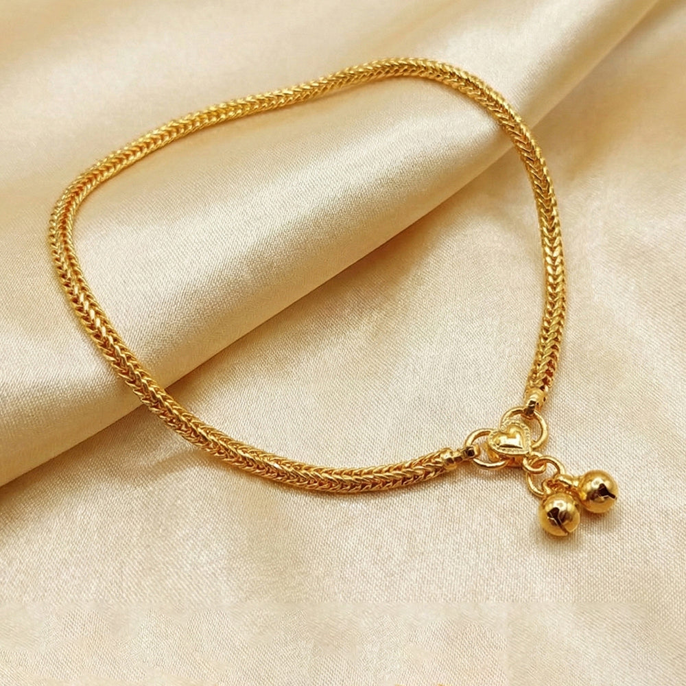 Traditional Gold-Tone Chain Pattern Payal for Girls and Women