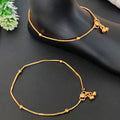 Classic gold-tone beaded anklet for girls resting on a neutral background