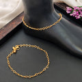 Antique high gold polish fancy anklet with delicate stone and bead accents for women and girls