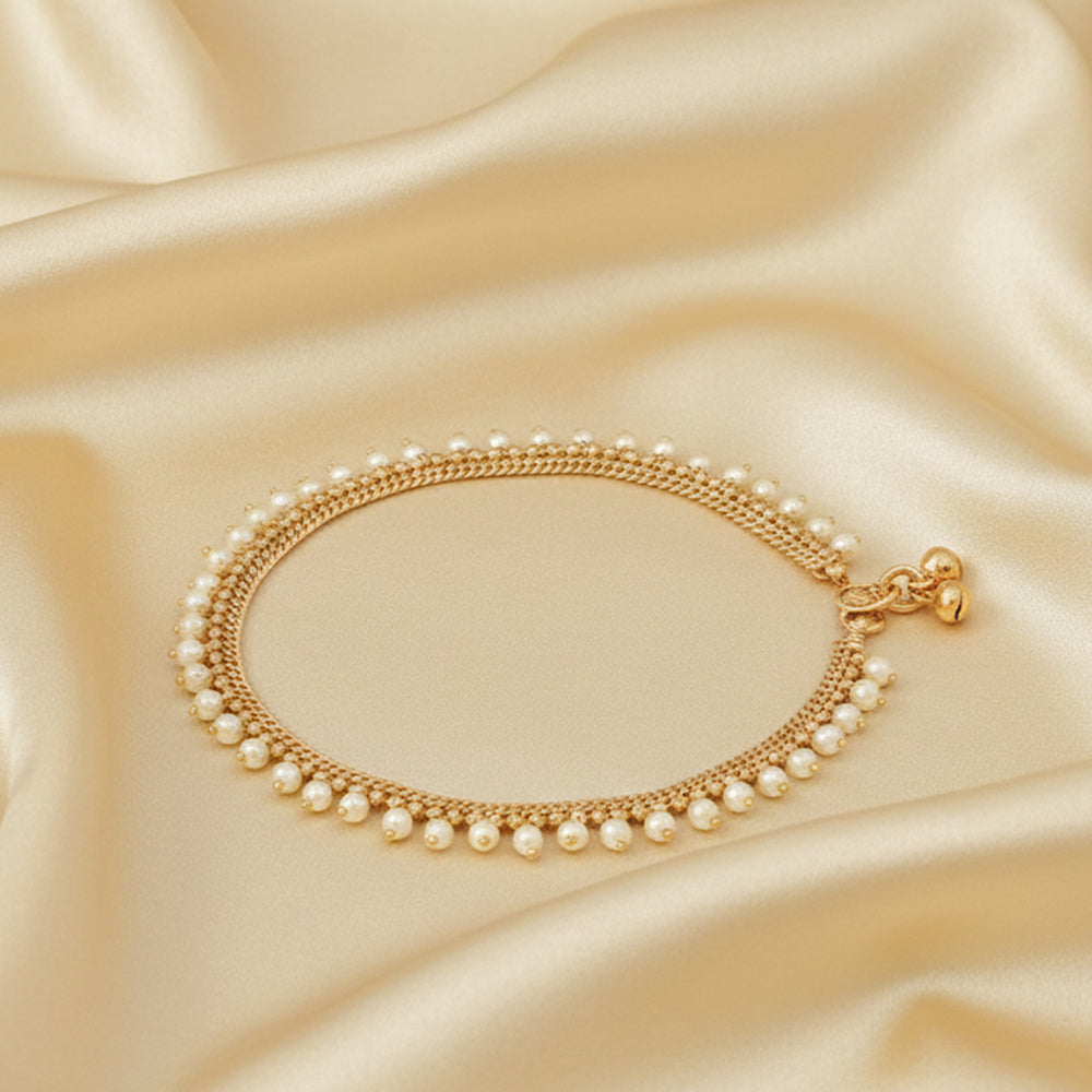 High Gold Classic Pearl Party Wear Payal for Baby & Toddler