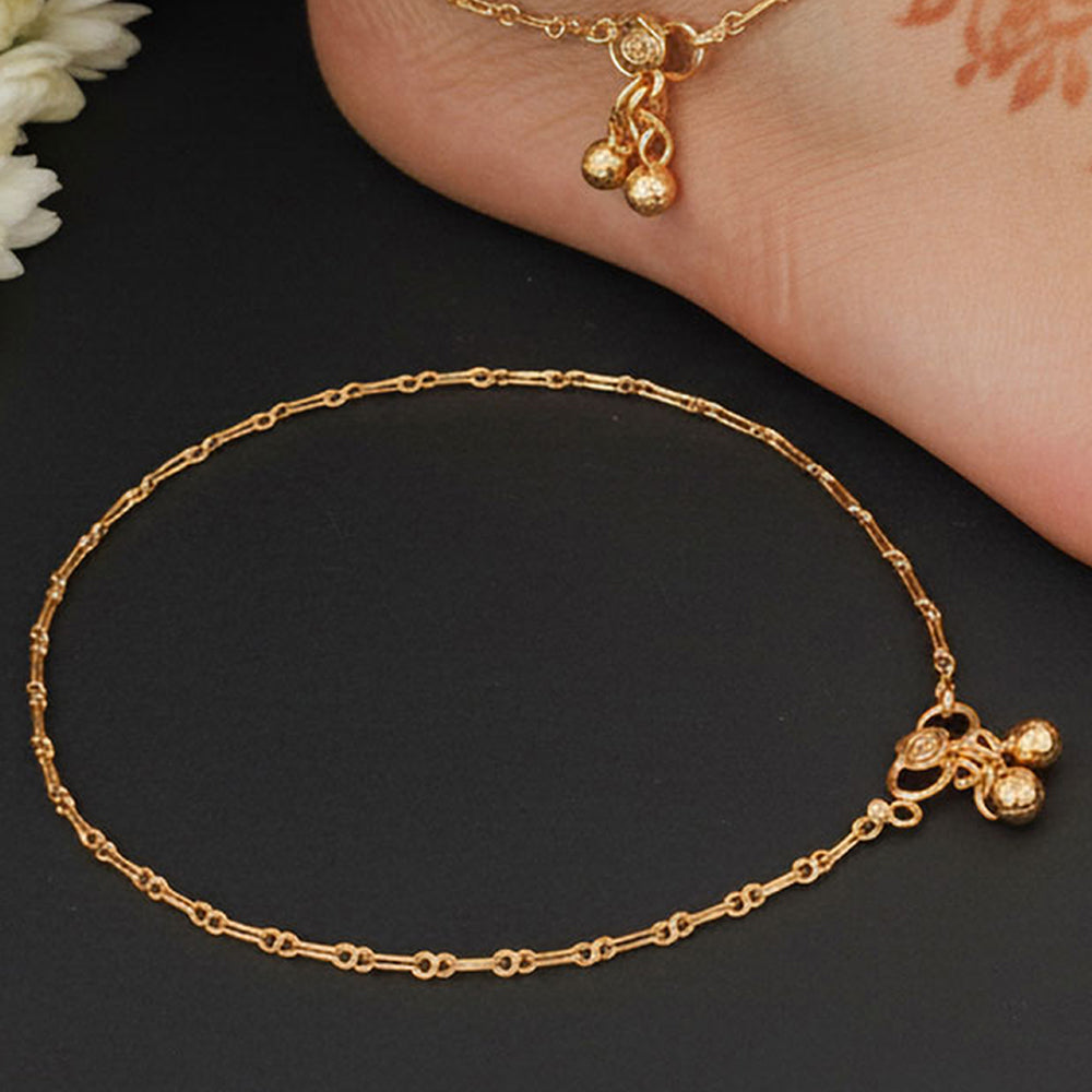 High Gold Polish Fancy Payal for Women and Girls, Traditional Anklet