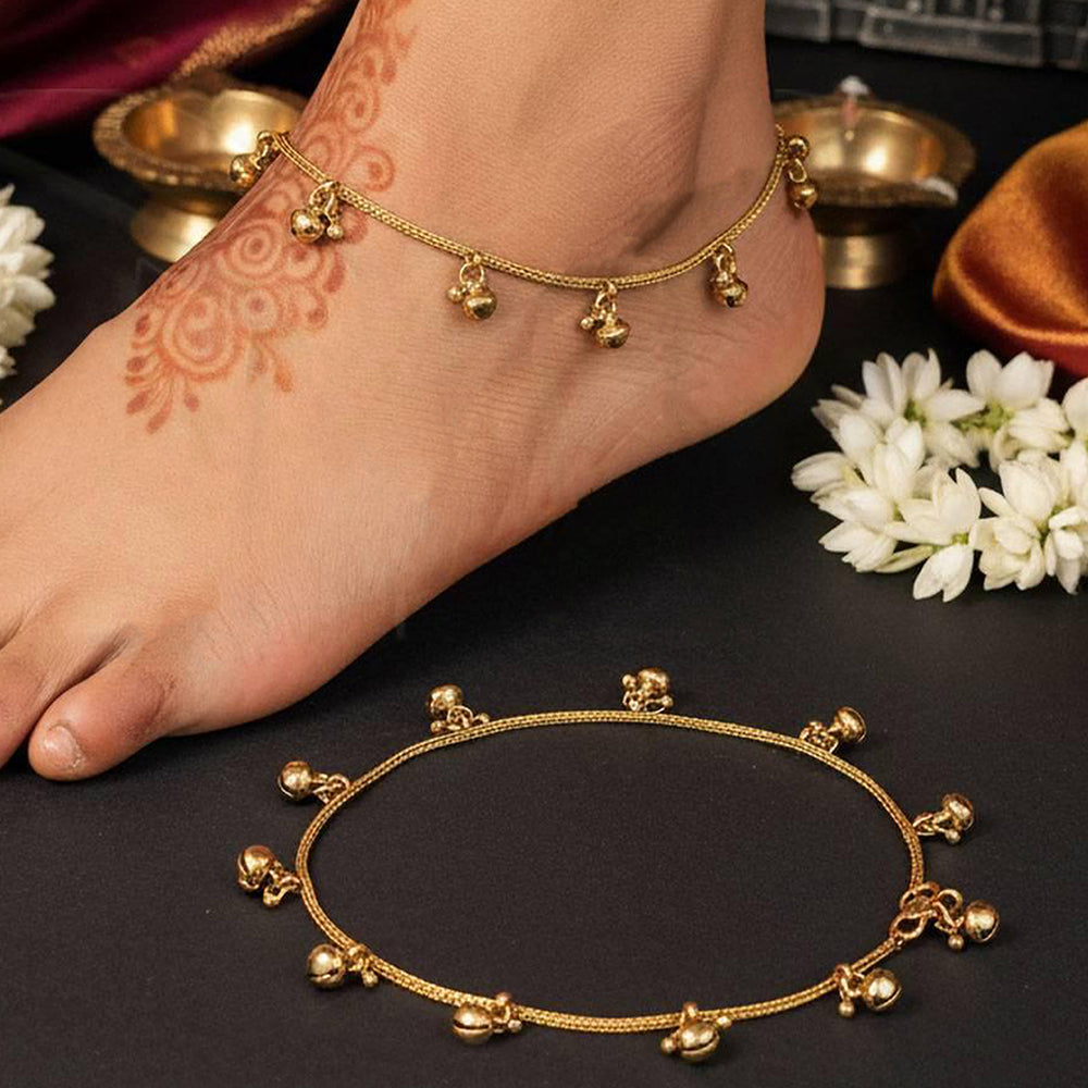 Traditional Ghungroo designer anklet set in high-gold and silver finish for women and girls