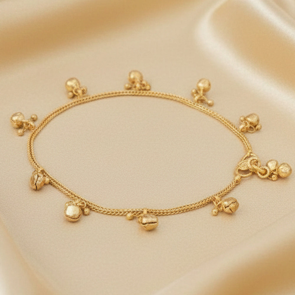 High Gold Polish Party Wear Anklet Set for Women and Girls