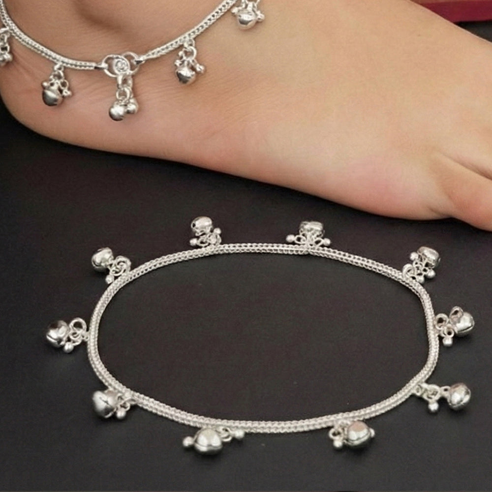 Oxidized Silver Plated Traditional Ghungroo Anklet Set