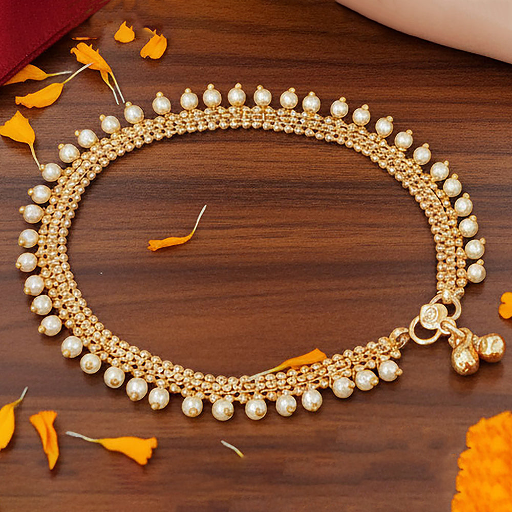 Premium Pearl Beaded Fancy Anklet for Girls