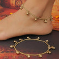 Elegant gold-plated designer payal with ghungroo accents for women and girls
