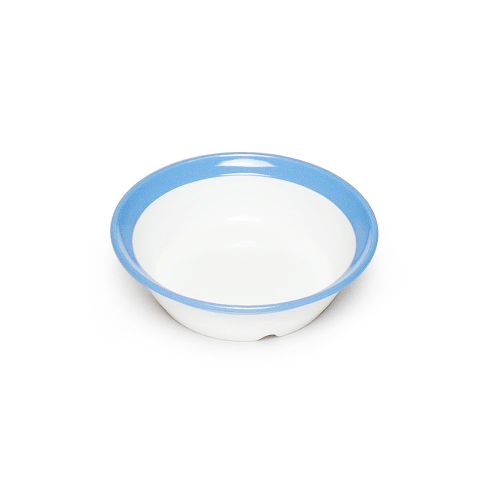 White Melamine Bowl with Sky Blue Edge - Set of 30