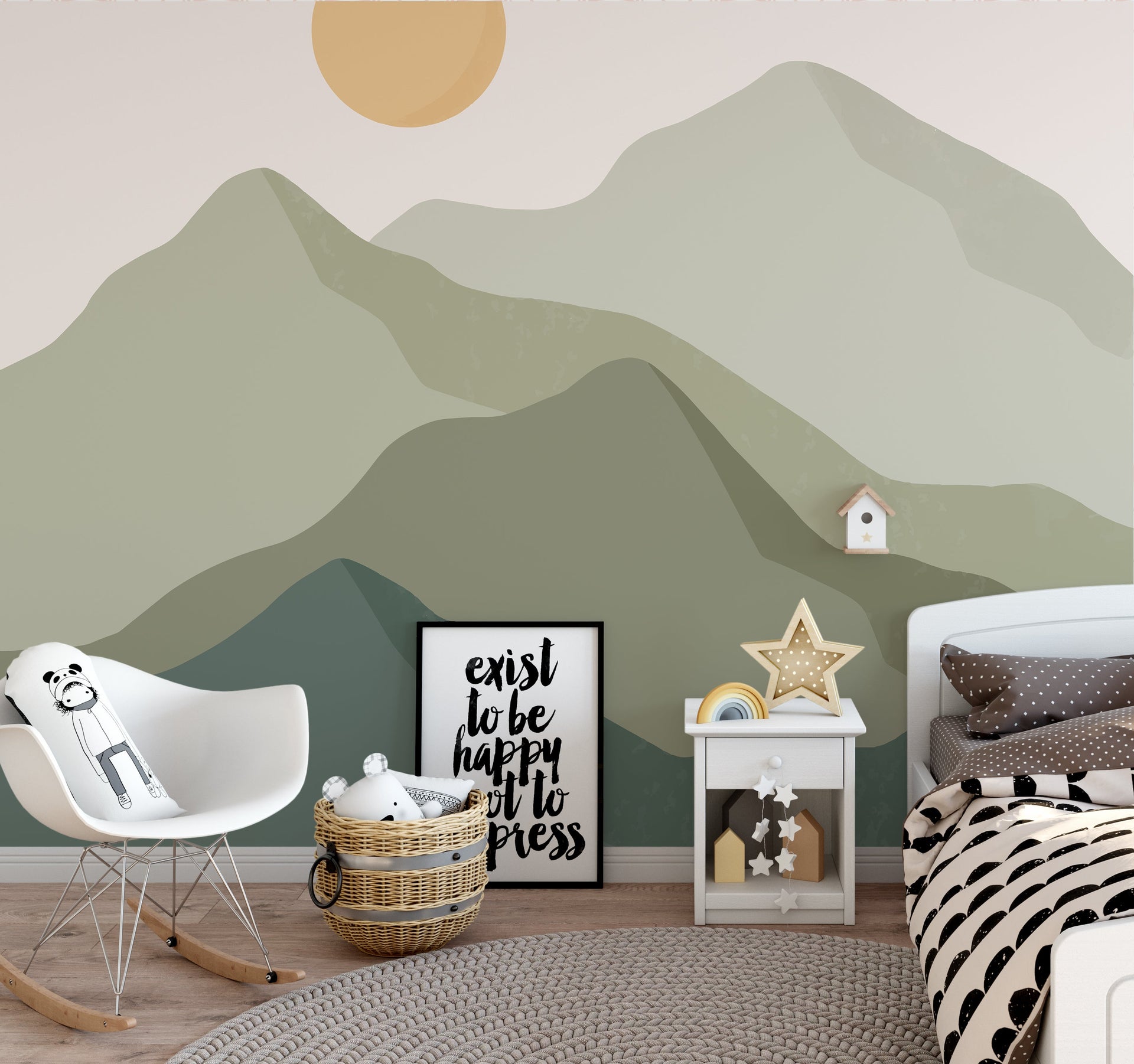 Ender Abstract Peel and Stick Wallpaper in Sage Green and Cream