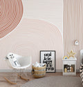 Claire Geometric Removable Wallpaper in Terracotta and Blush-pink