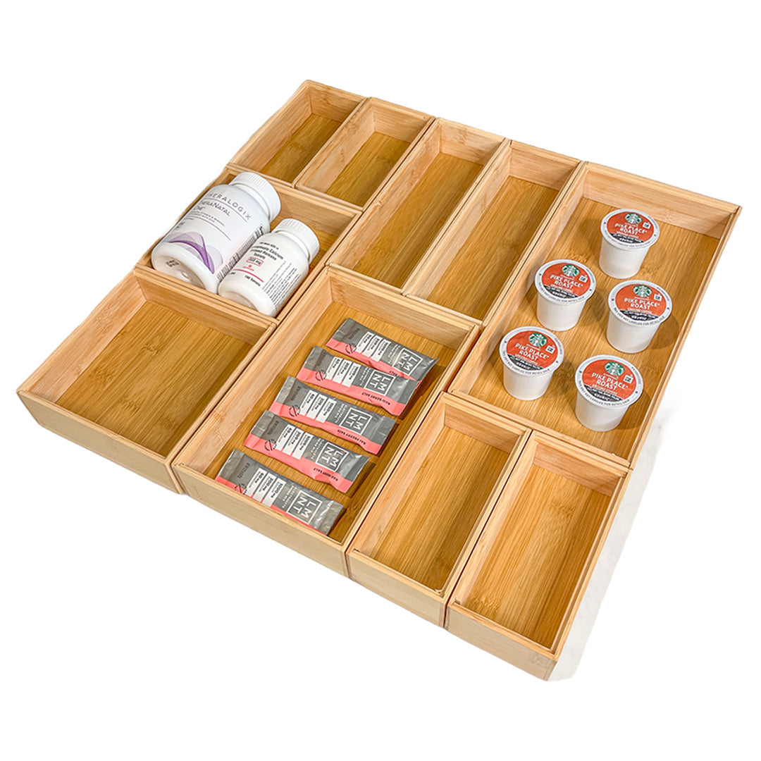 Bamboo Stackable Drawer Organizer