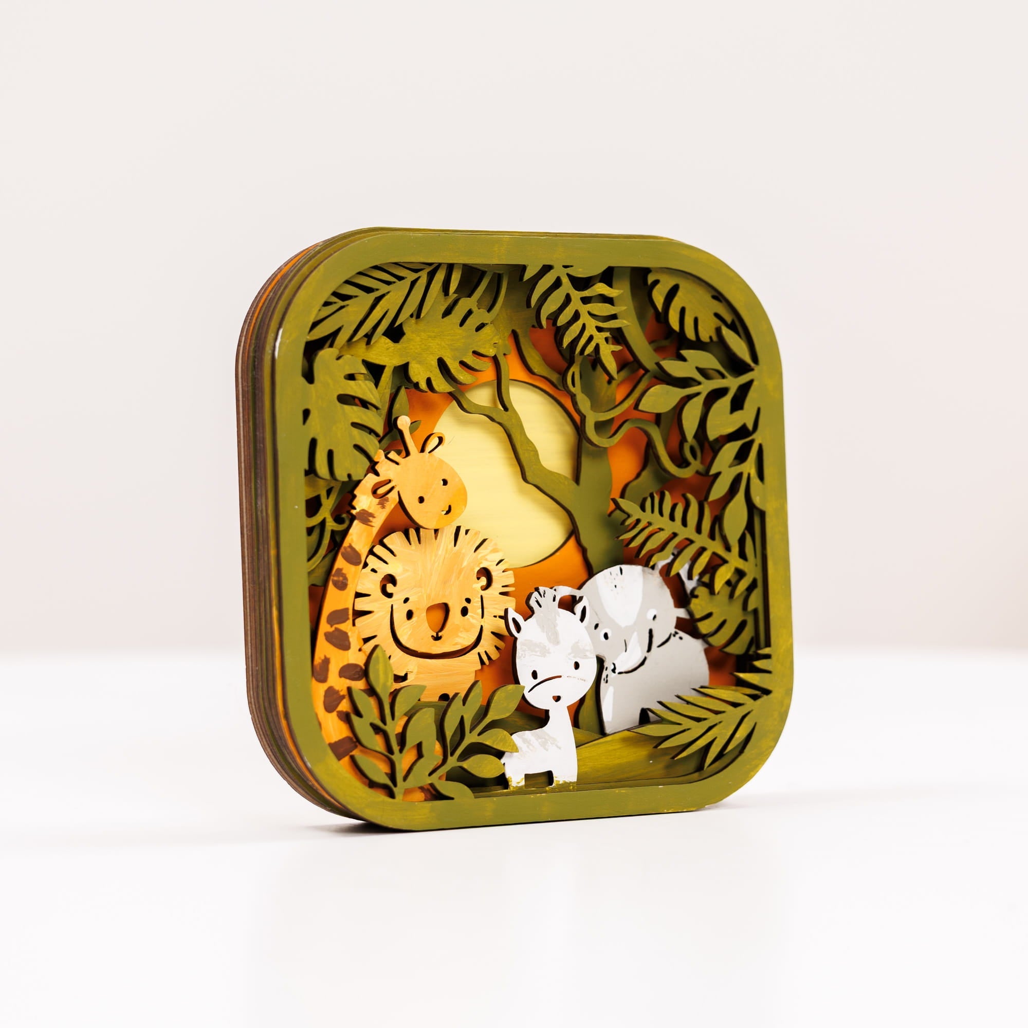 3D DIY Wooden Safari Painting Kit for Kids Educational Art Set