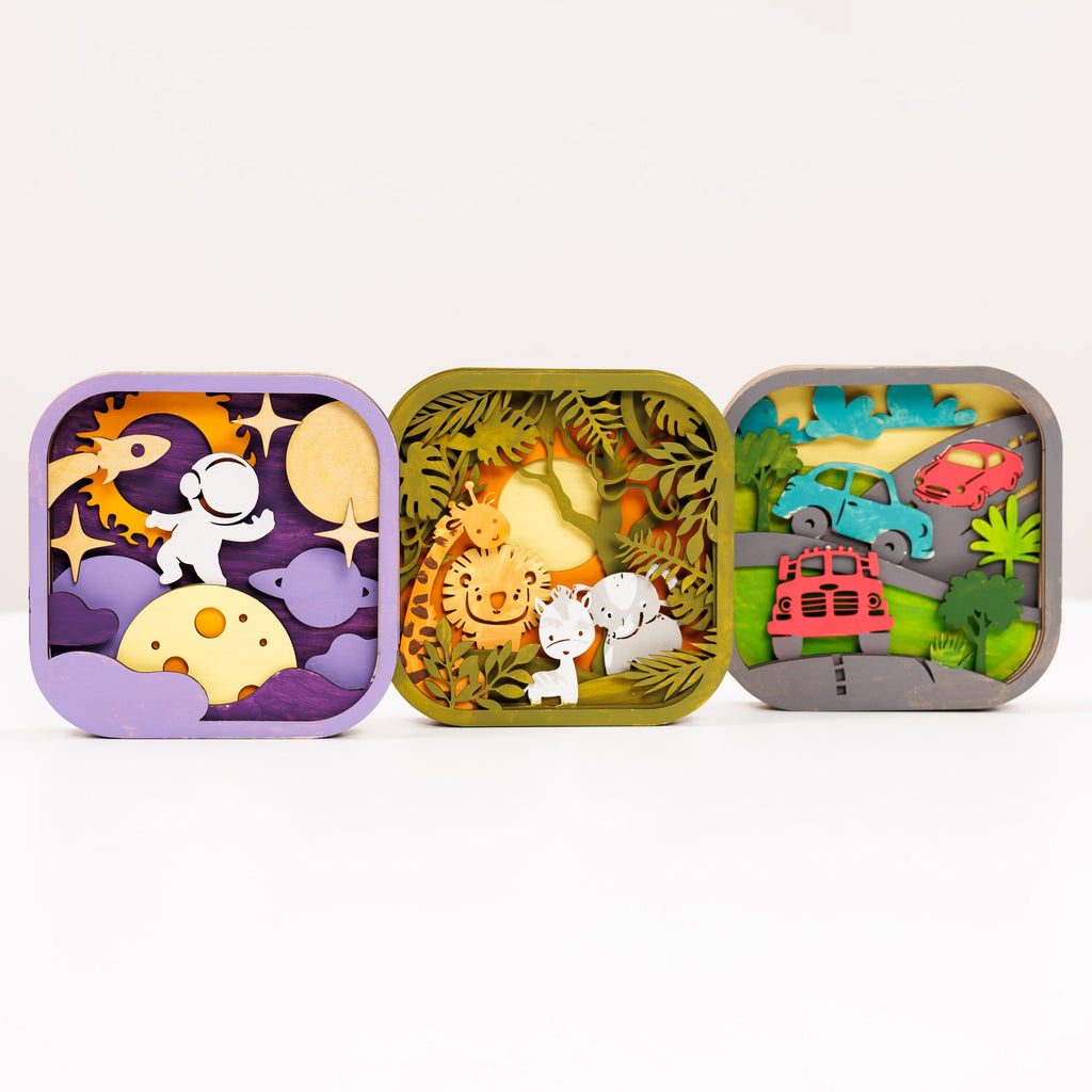 3D DIY Wooden Safari Painting Kit for Kids Educational Art Set
