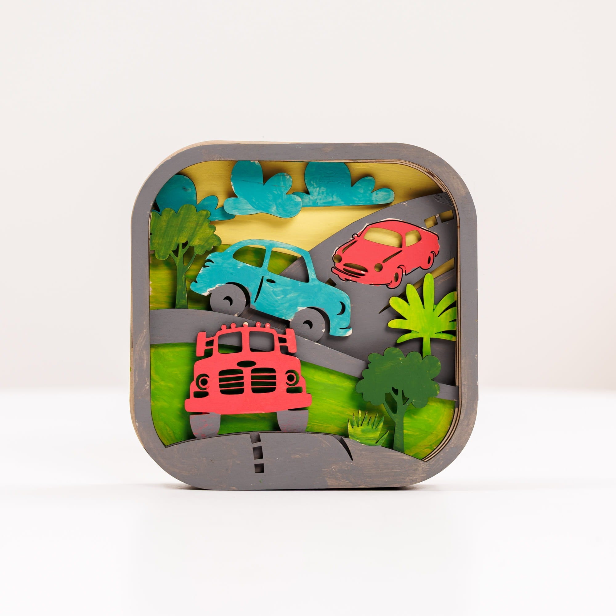 3D DIY Wood Painting Kit for Kids – Car Race Craft Activity