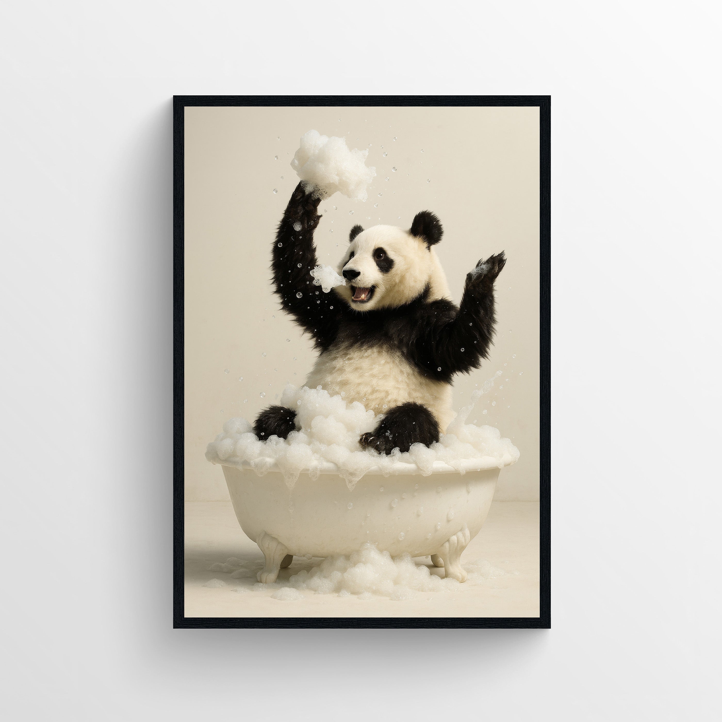 Panda Animal Bathroom Tub Poster