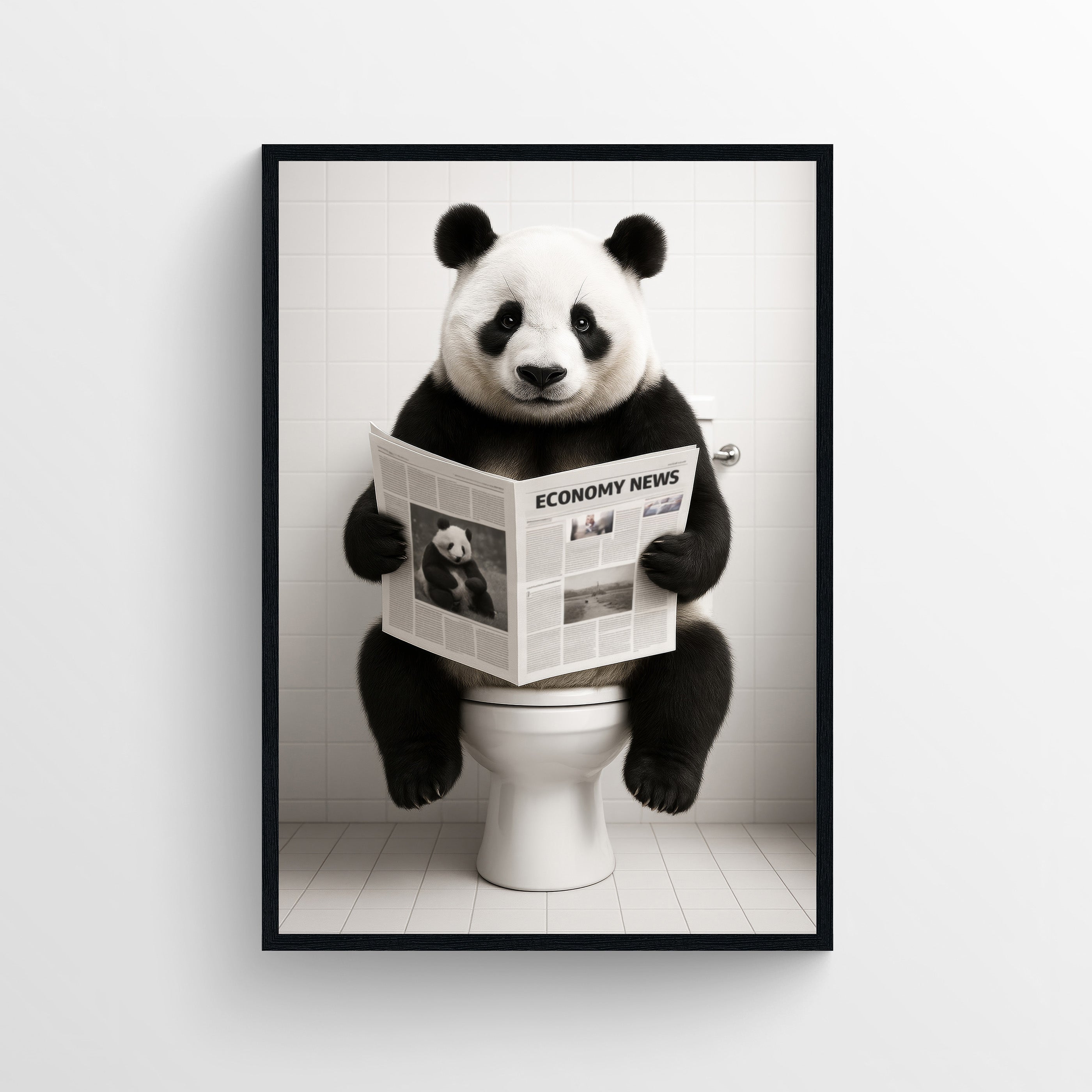 Panda Animal Bathroom Toilet Poster