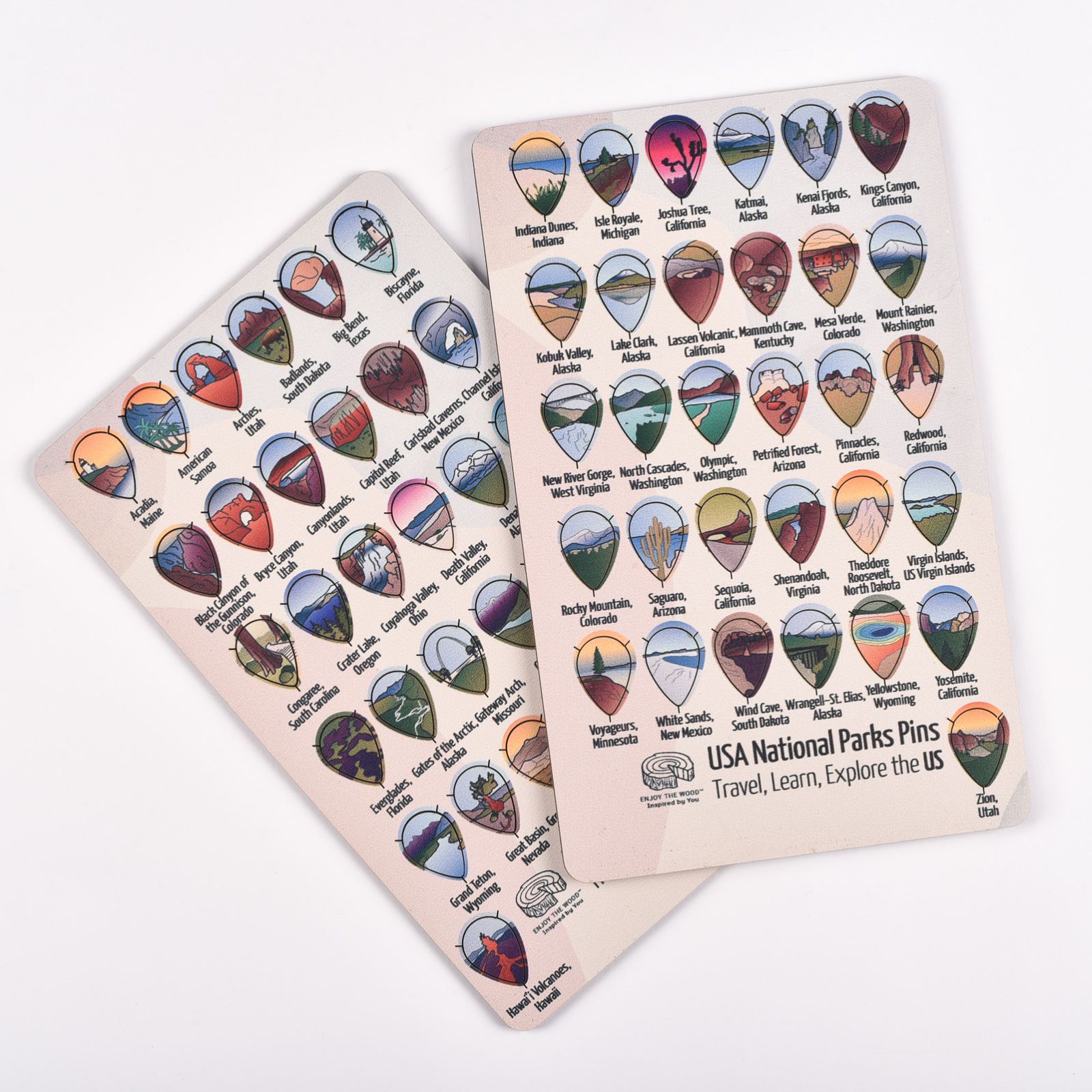 National Parks Sticky Pins: Nature-Inspired Travel Wall Art