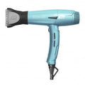 Professional Elysium digital hair dryer in metallic pastel blue, copper, and purple finishes.