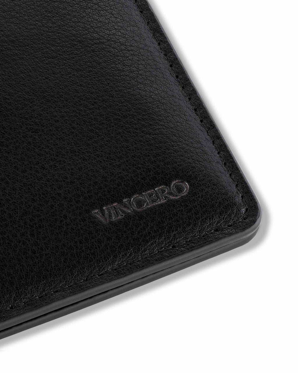 Slim Italian Leather Passport Wallet - Travel Organizer in Black